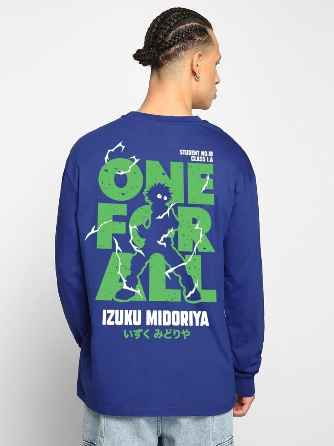 

Bewakoof My Hero Typography Printed Oversized Cotton T-shirt, Blue