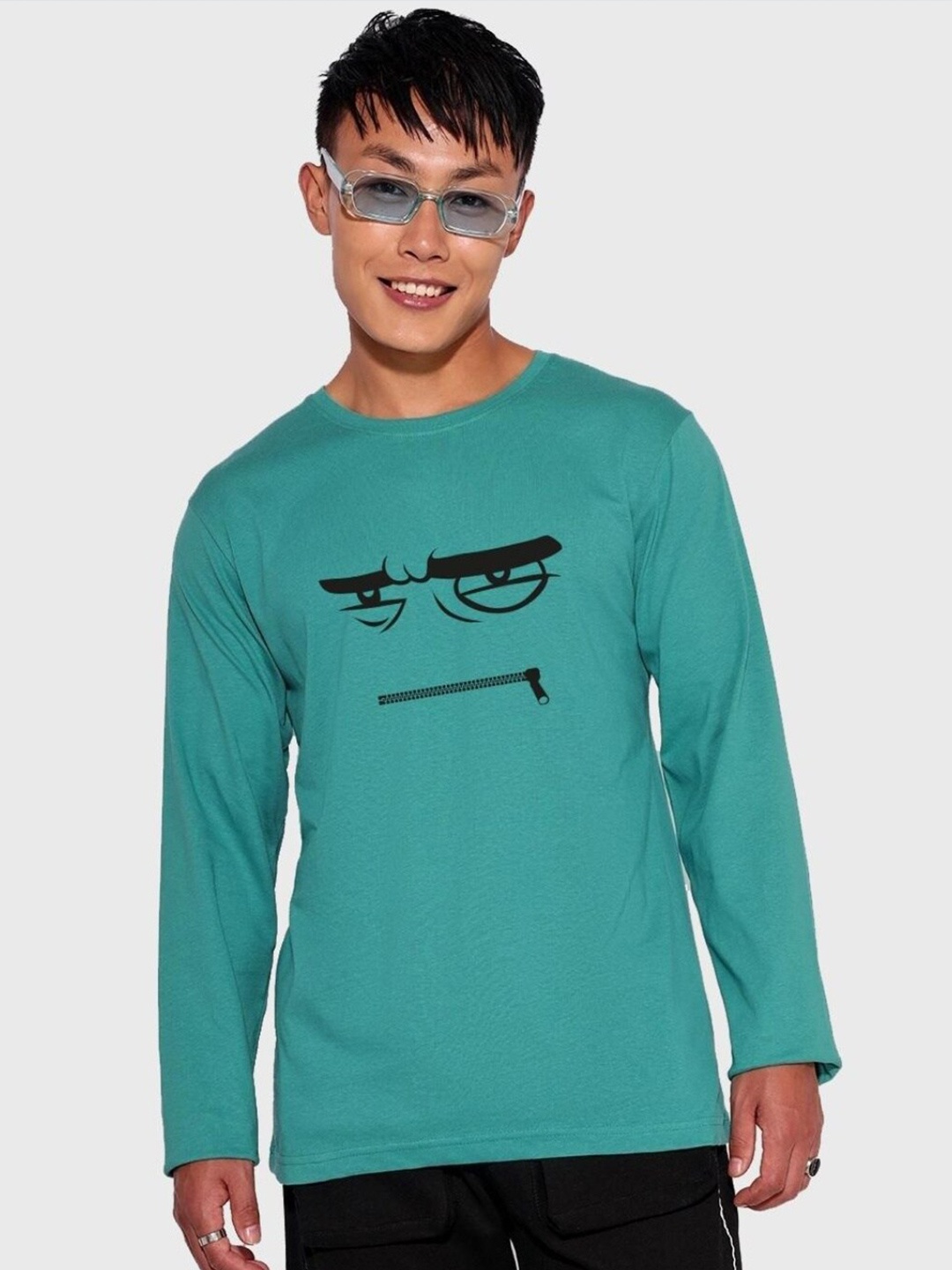

Bewakoof Angry Zip Graphic Printed T-shirt, Blue