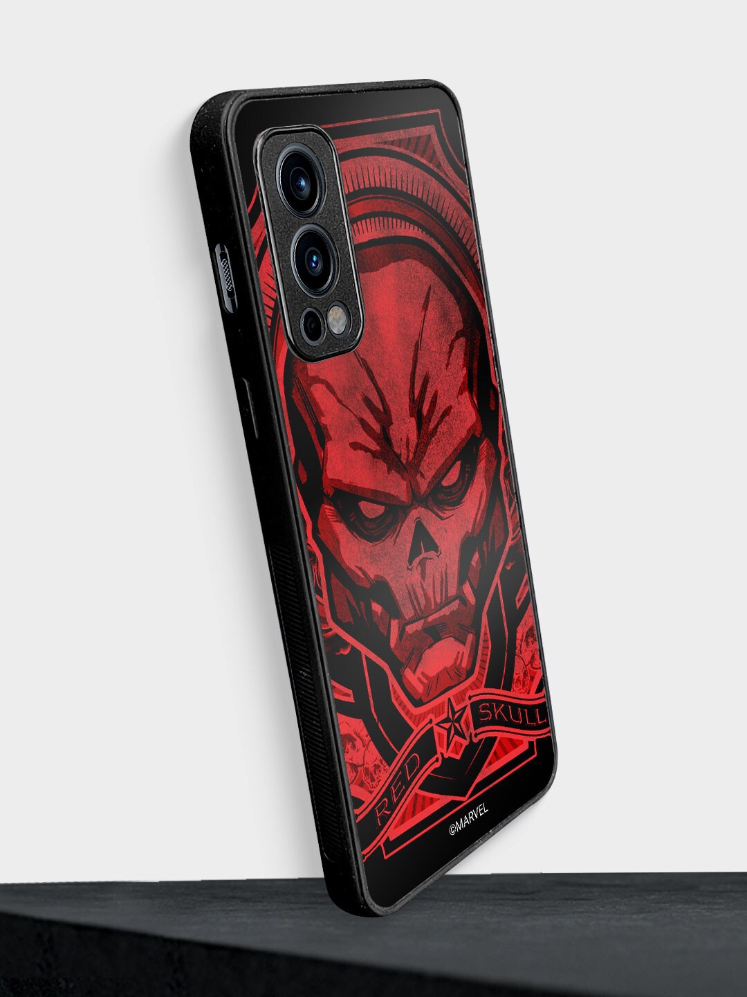 

macmerise Skull Design OnePlus Nord 2 Bumper Back Case, Red