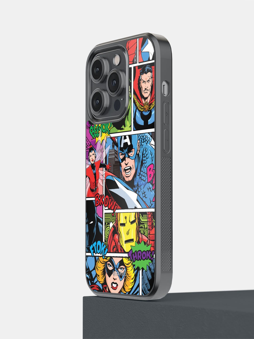 

macmerise Comic Marvel Design iPhone 14 Pro Mobile Bumper Case, Red