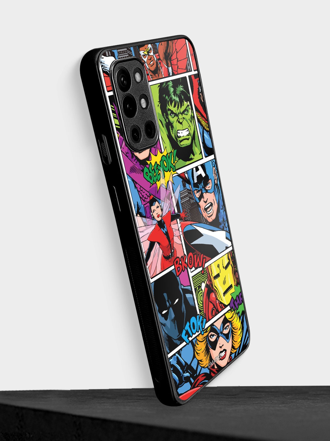 

macmerise Comic Marvel Design OnePlus 9R Phone Bumper Case, Green
