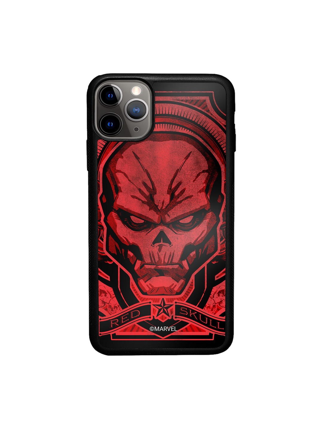 

macmerise Skull Printed iPhone 11 Pro Max Phone Bumper Back Cover, Red