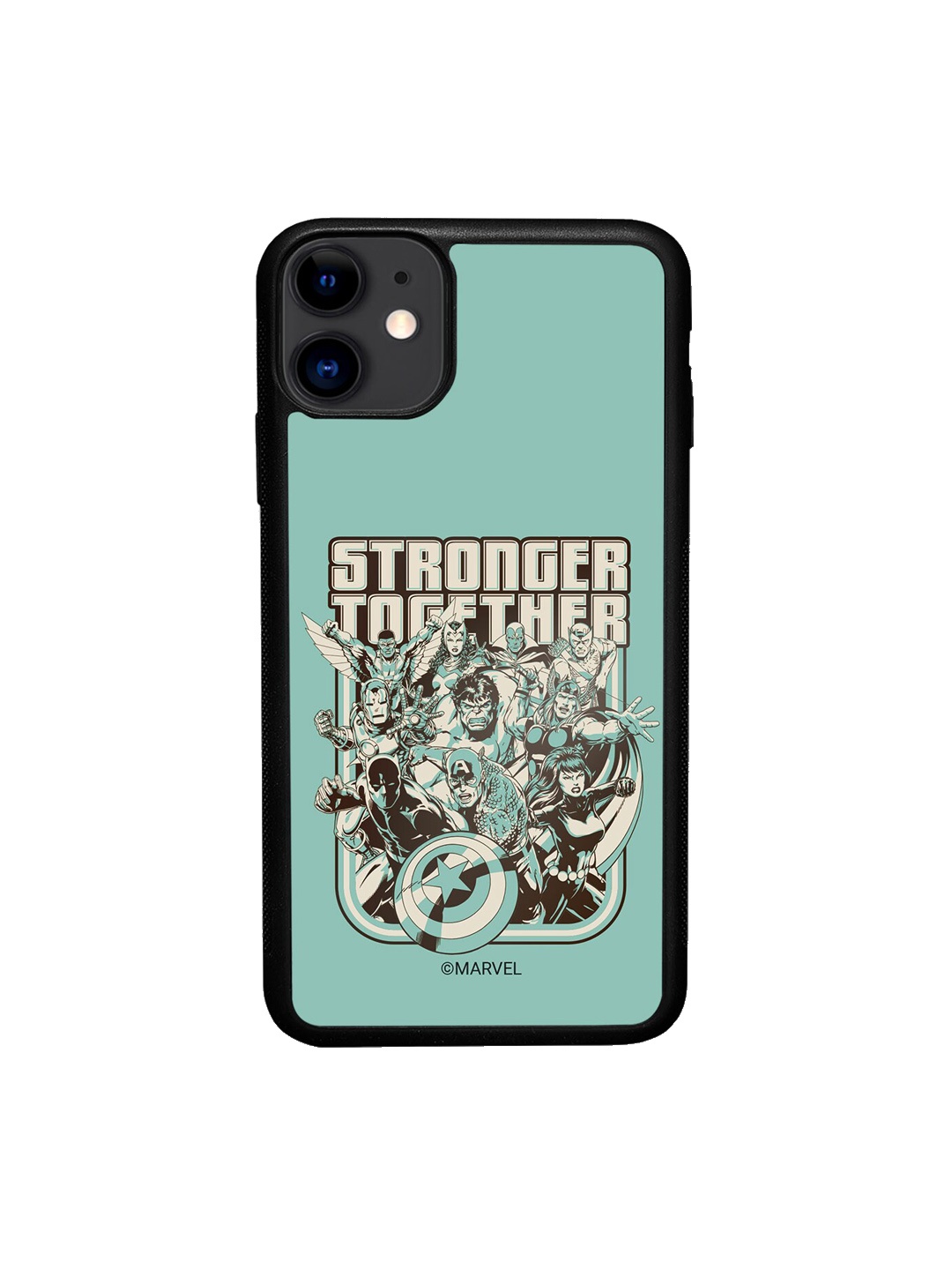 

macmerise Stronger Together Printed iPhone 11 Phone Bumper Back Cover, Turquoise blue