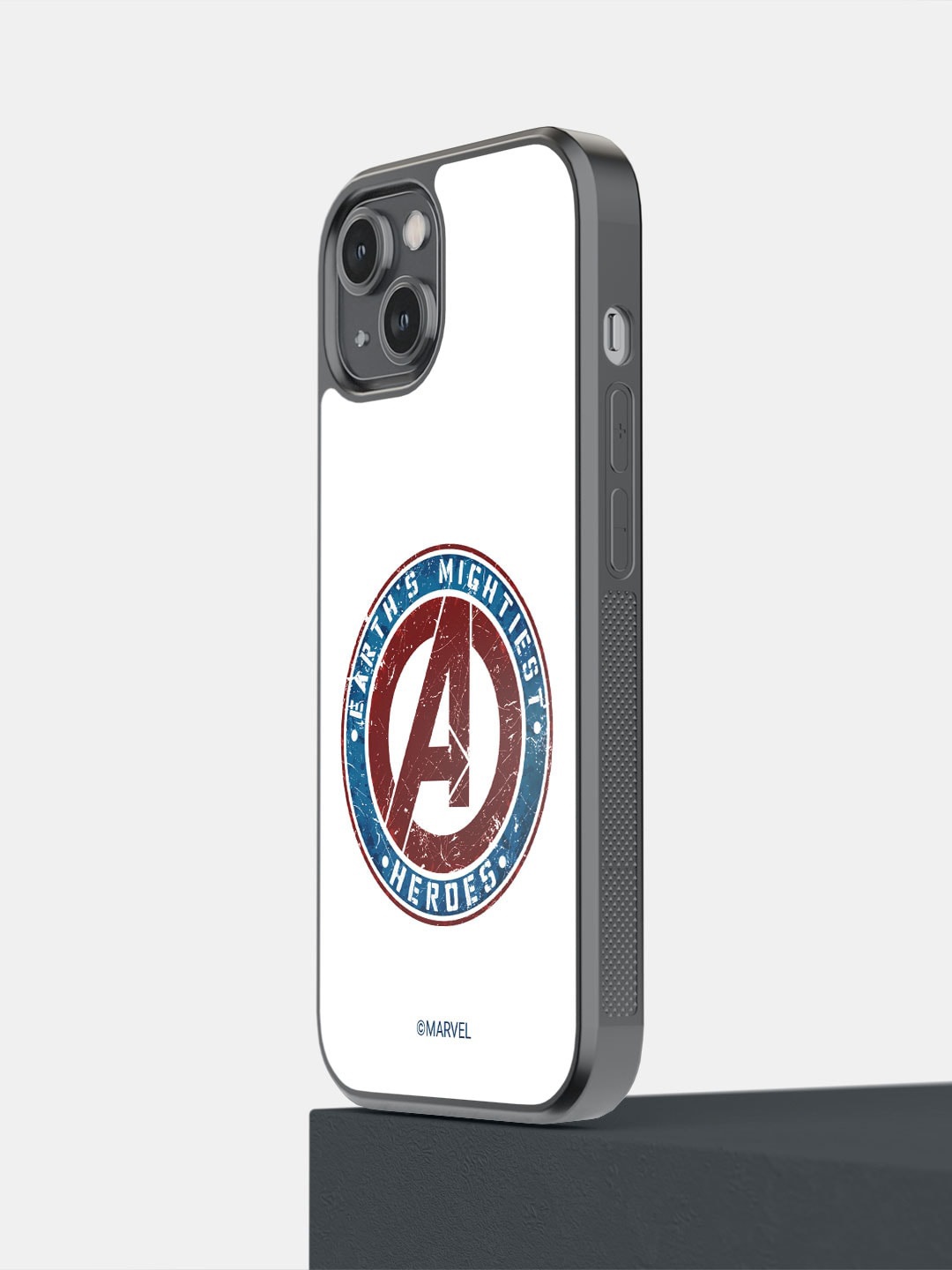 

macmerise Earth's Mightiest Badge Design iPhone 14 Mobile Bumper Case, White