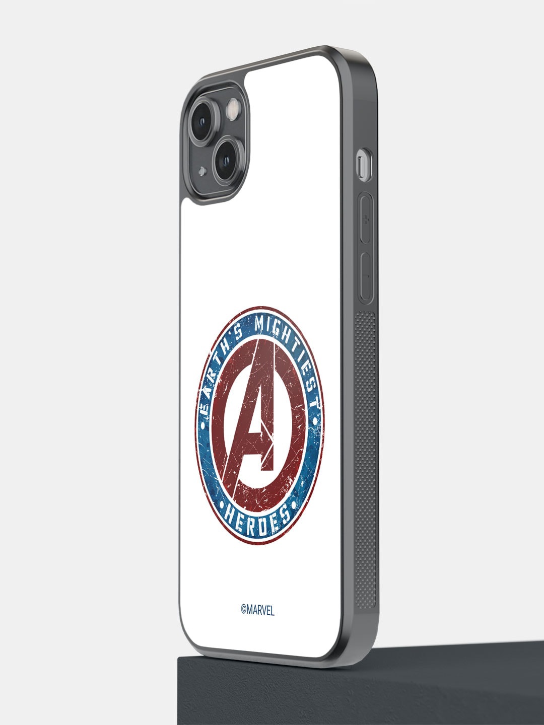 

macmerise Earth's Mightiest Badge Design iPhone 14 Plus Bumper Case, White