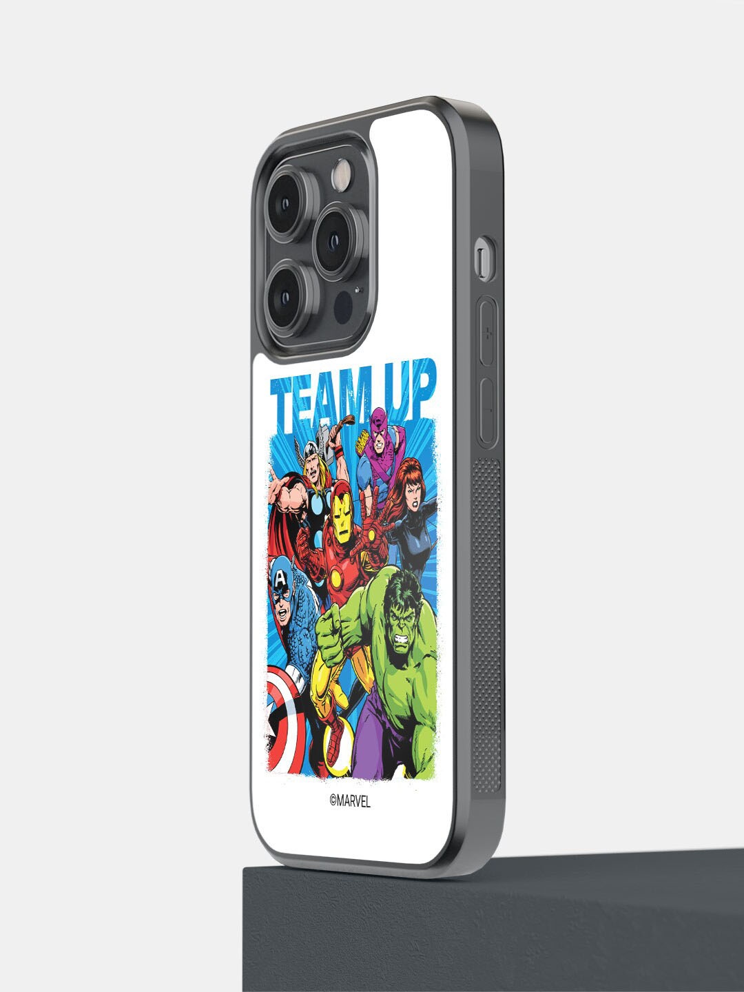 

macmerise Team Up Printed iPhone 14 Pro Phone Bumper Back Cover, White
