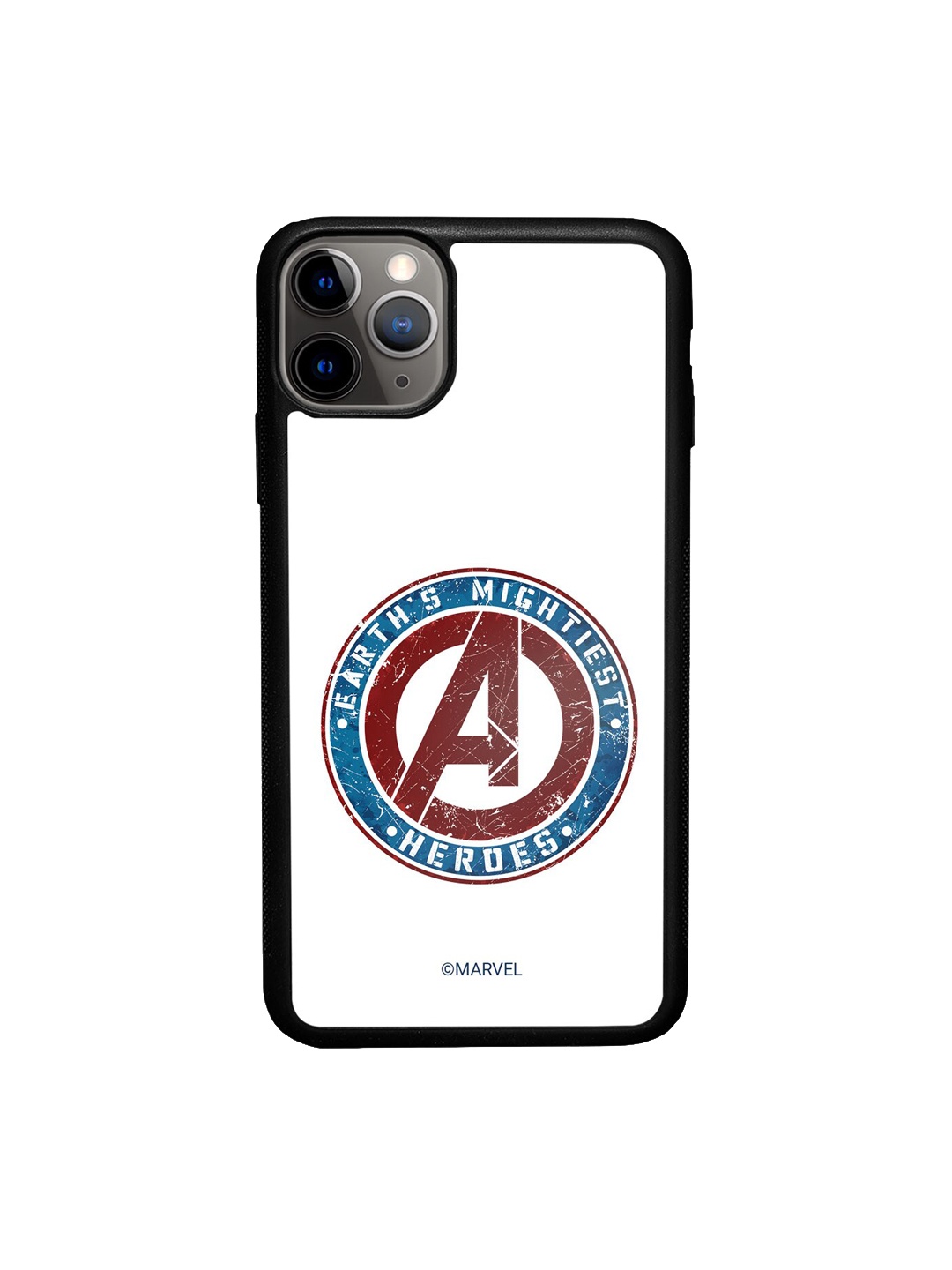 

macmerise Earth's Mightiest Badge Design iPhone 11 Pro Max Phone Bumper Case, White
