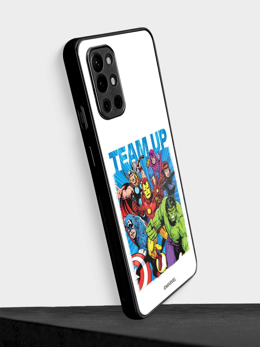 

macmerise Team Up Printed OnePlus 9R Phone Bumper Back Cover, White
