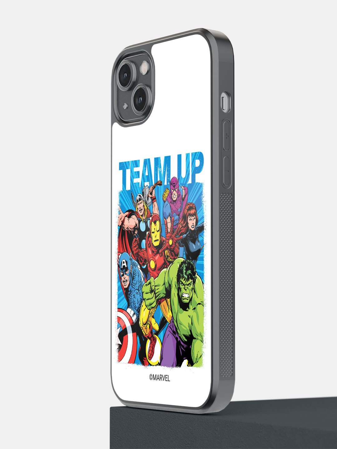 

macmerise Team Up Design Printed iPhone 14 Plus Bumper Case, White