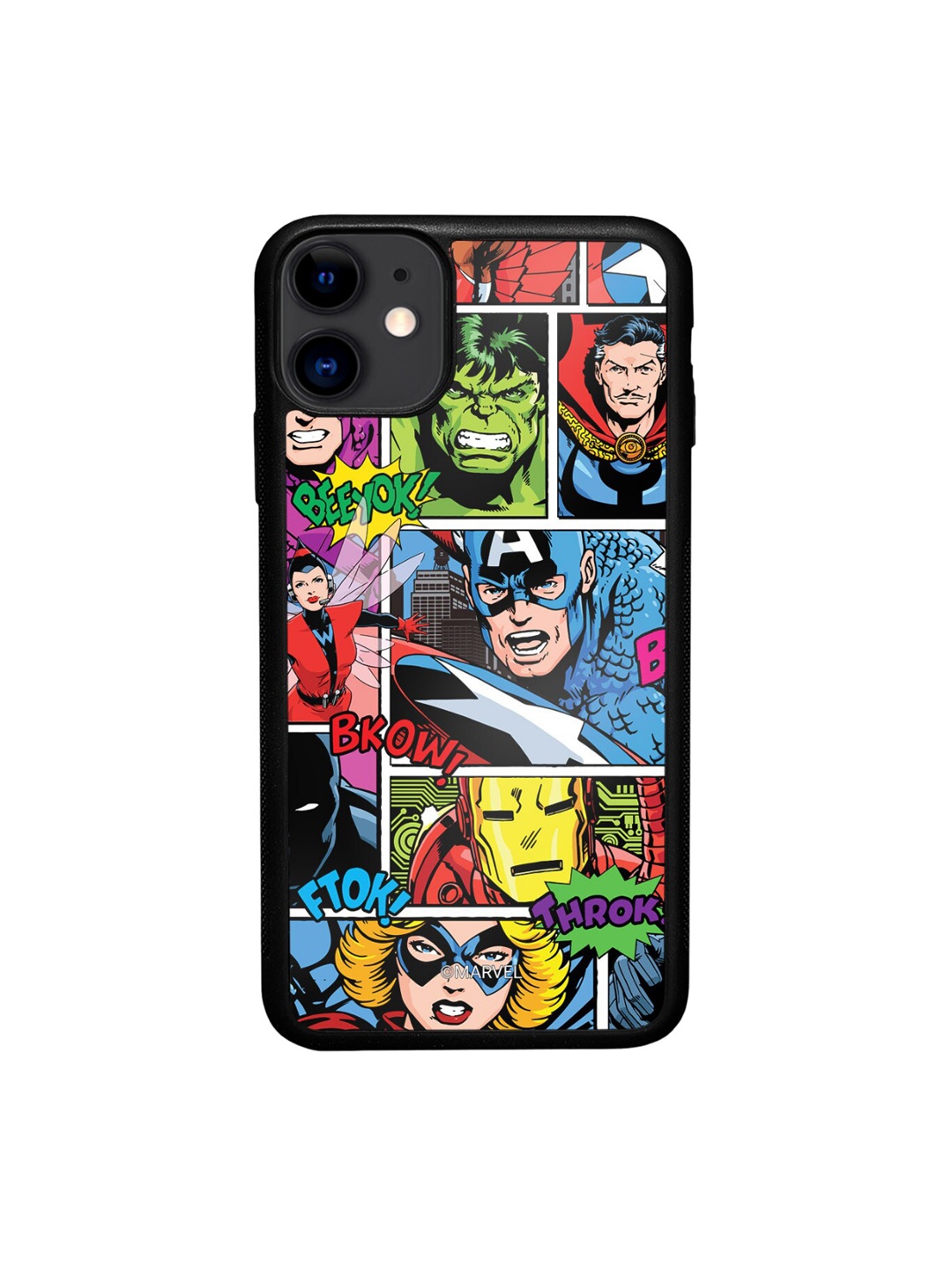 

macmerise Comic Marvel Printed iPhone 11 Phone Bumper Back Cover, Red
