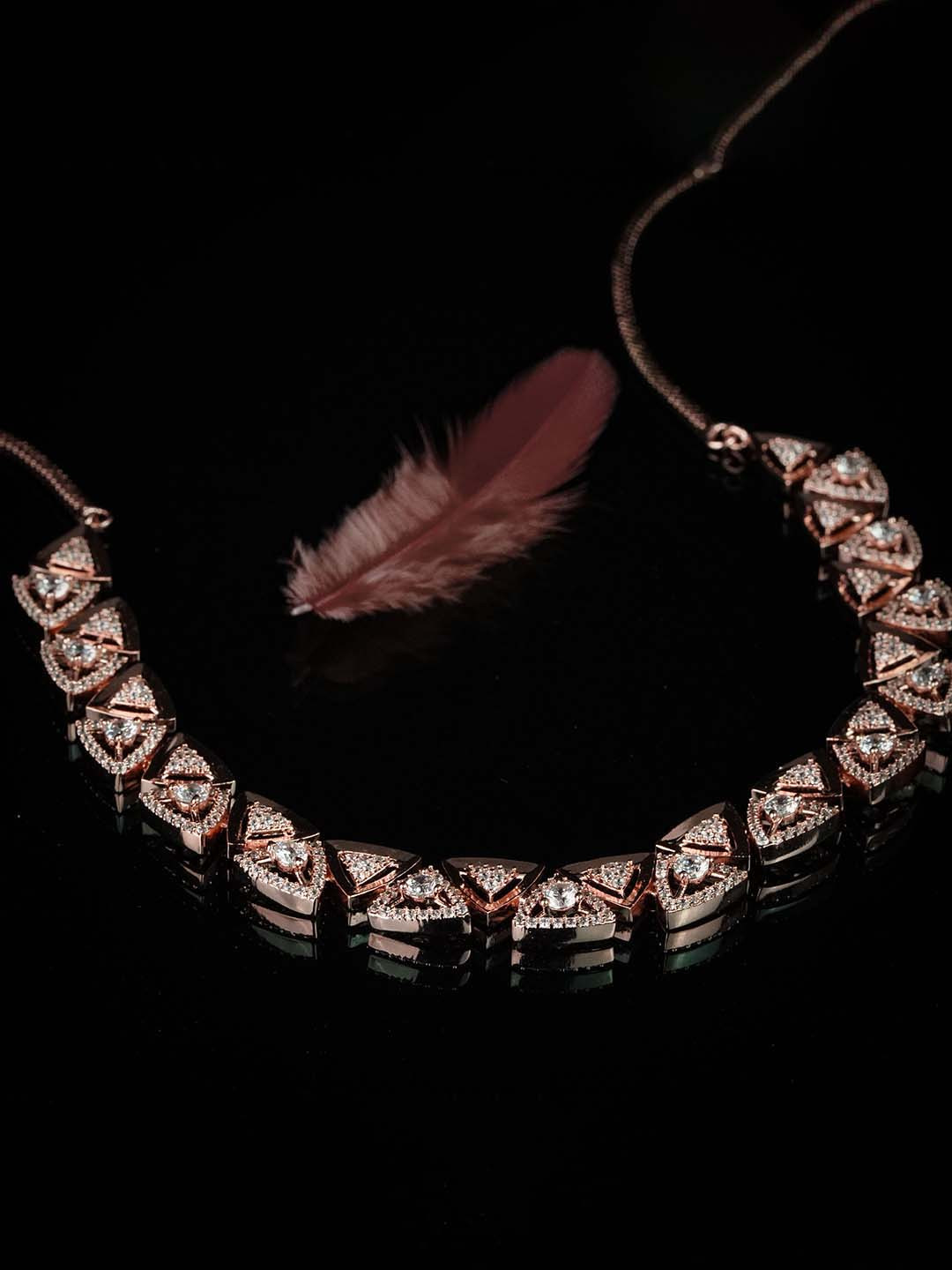 

Kord Store Rose Gold-Plated CZ Studded Jewellery Set
