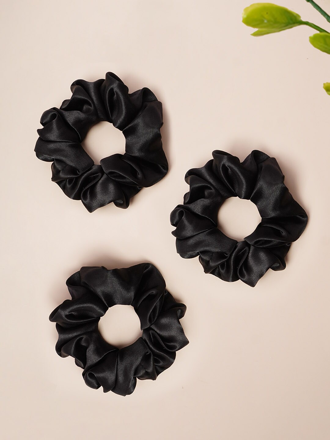 

Ferosh Women Set Of 3 Ponytail Holders, Black