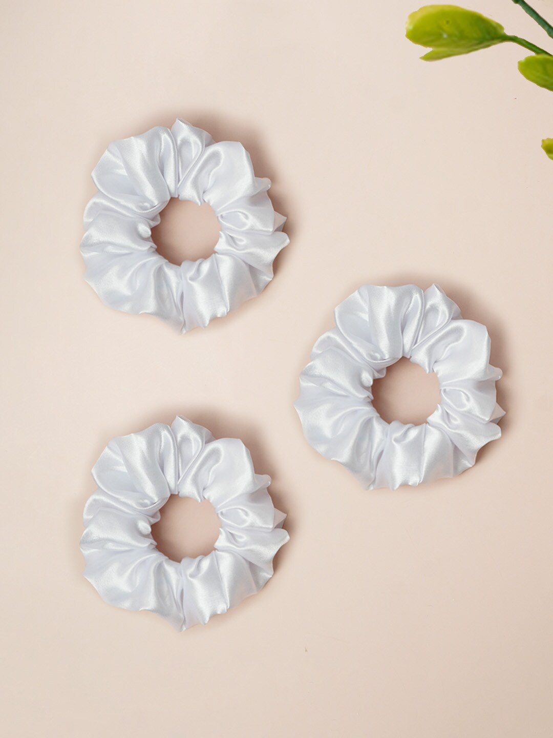 

Ferosh Women Set Of 3 Ponytail Holders, White