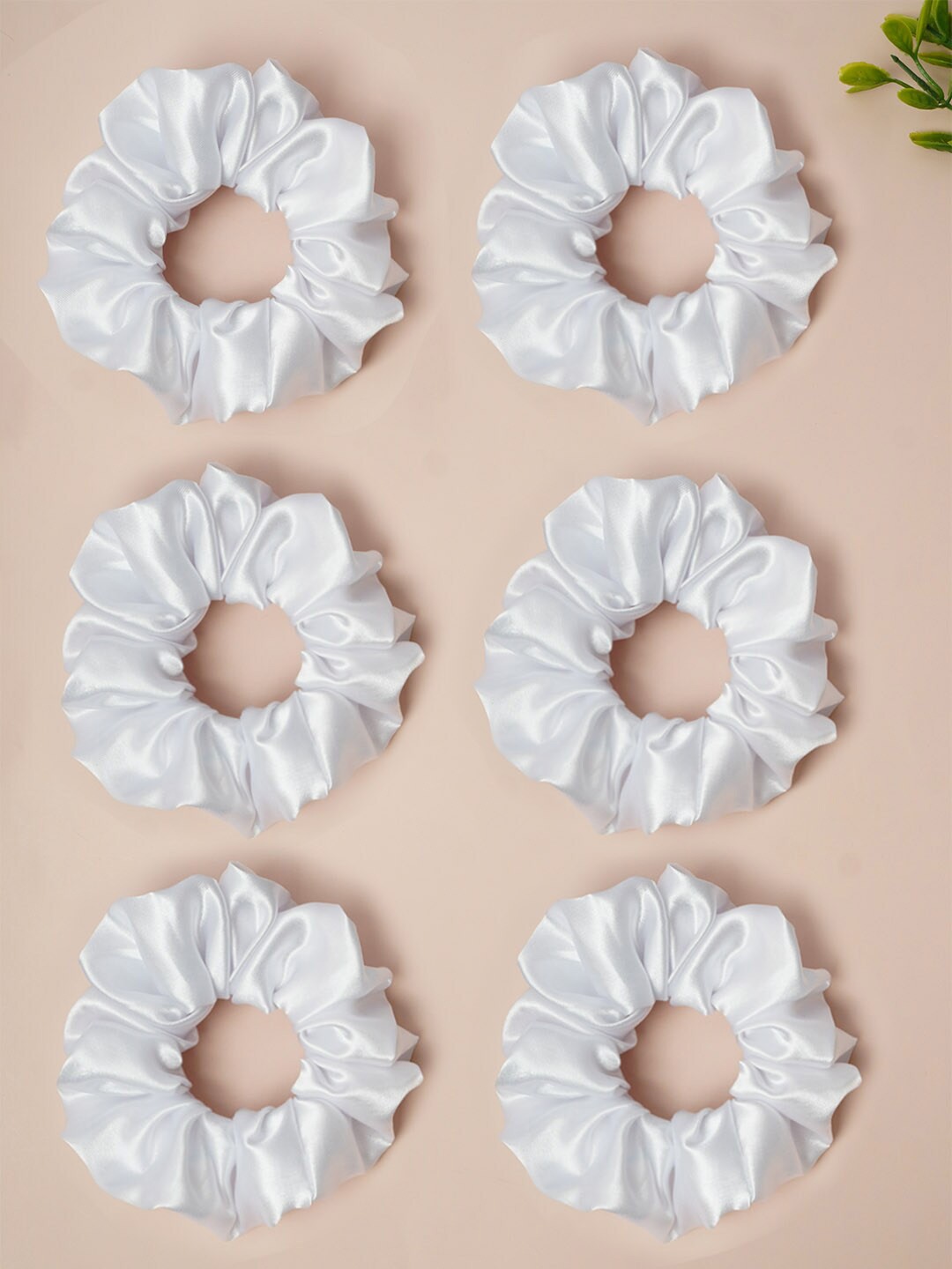 

Ferosh Women Set Of 6 Ponytail Holders, White