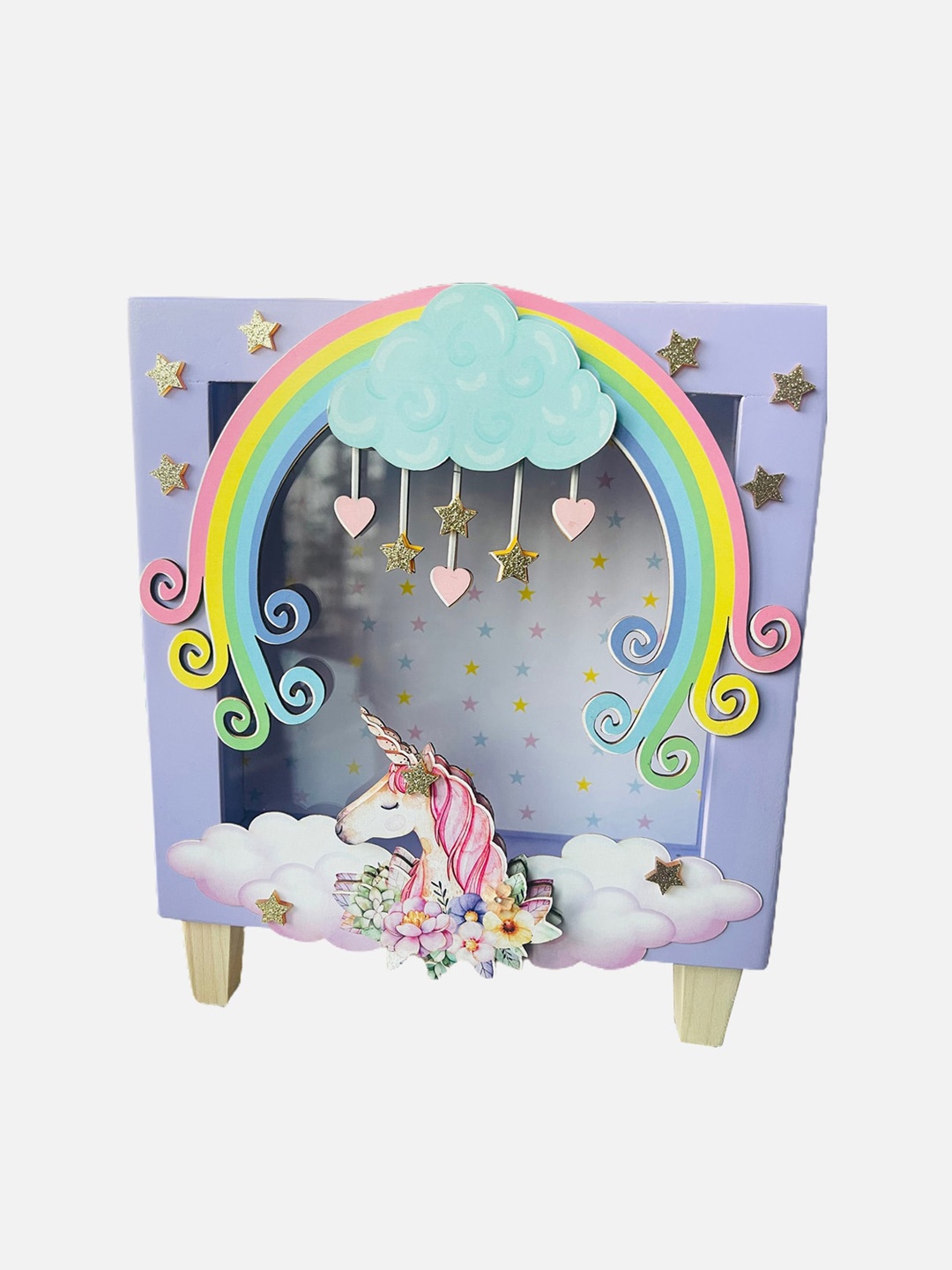 

Little Surprise Box LLP Lavender& Pink Dreamy Magical Unicorn Piggy Bank Showpiece