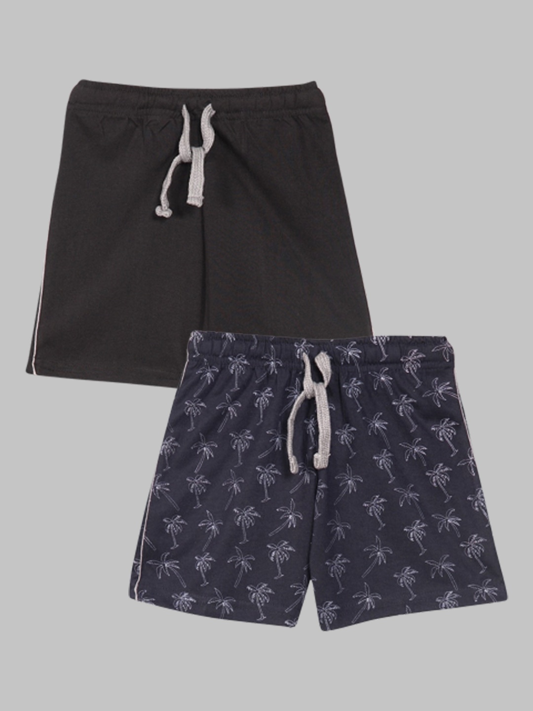 

RIKIDOOS Boys Pack Of 2 Mid-Rise Cotton Shorts, Navy blue