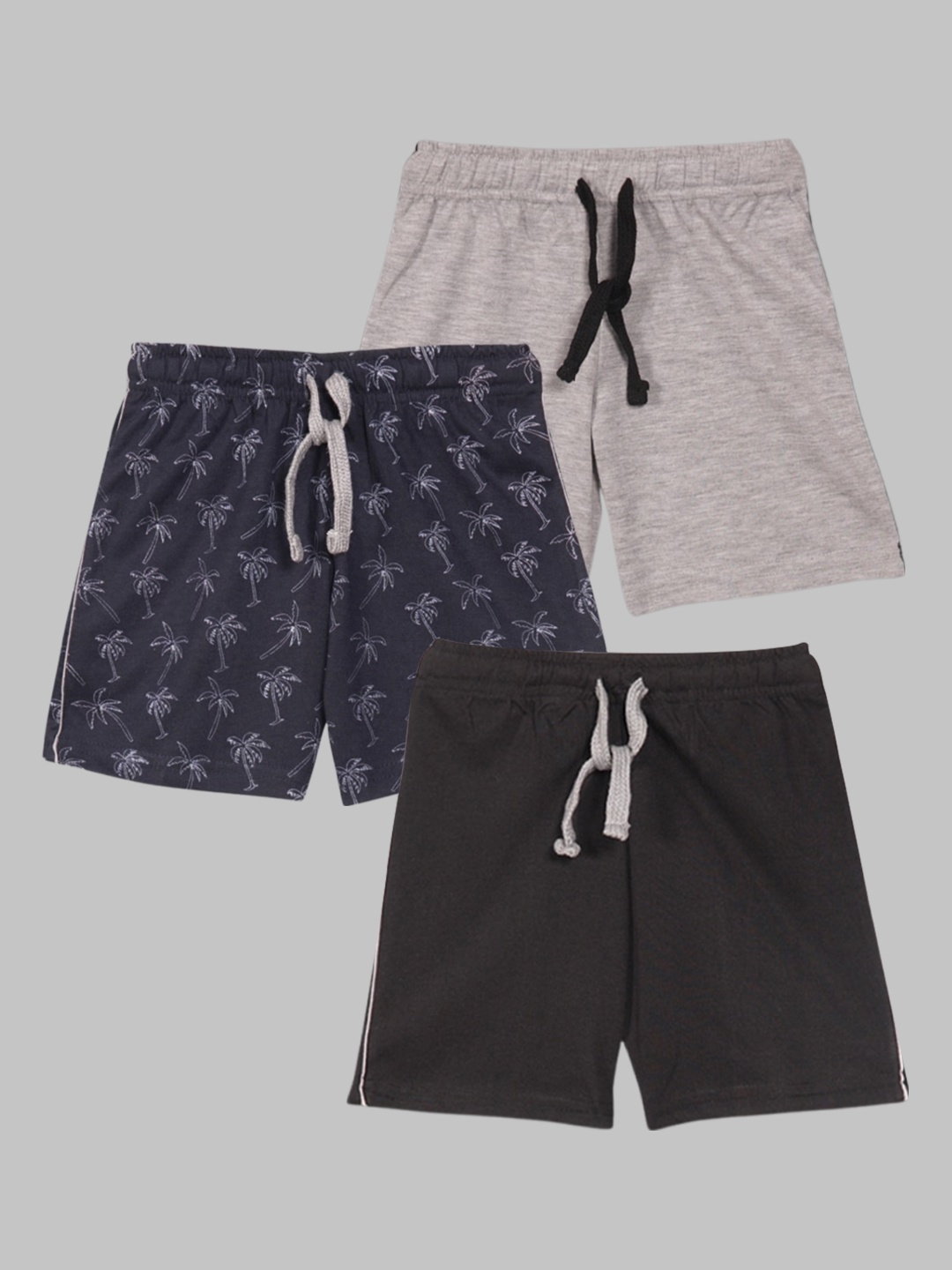 

RIKIDOOS Boys Pack of 3 Tropical Printed Mid-rise Regular Shorts, White