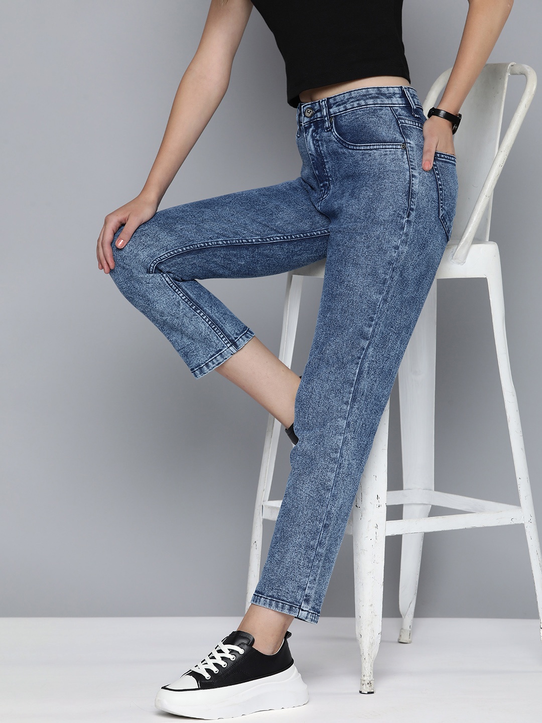 

Harvard Women Straight Fit Cropped Jeans, Blue