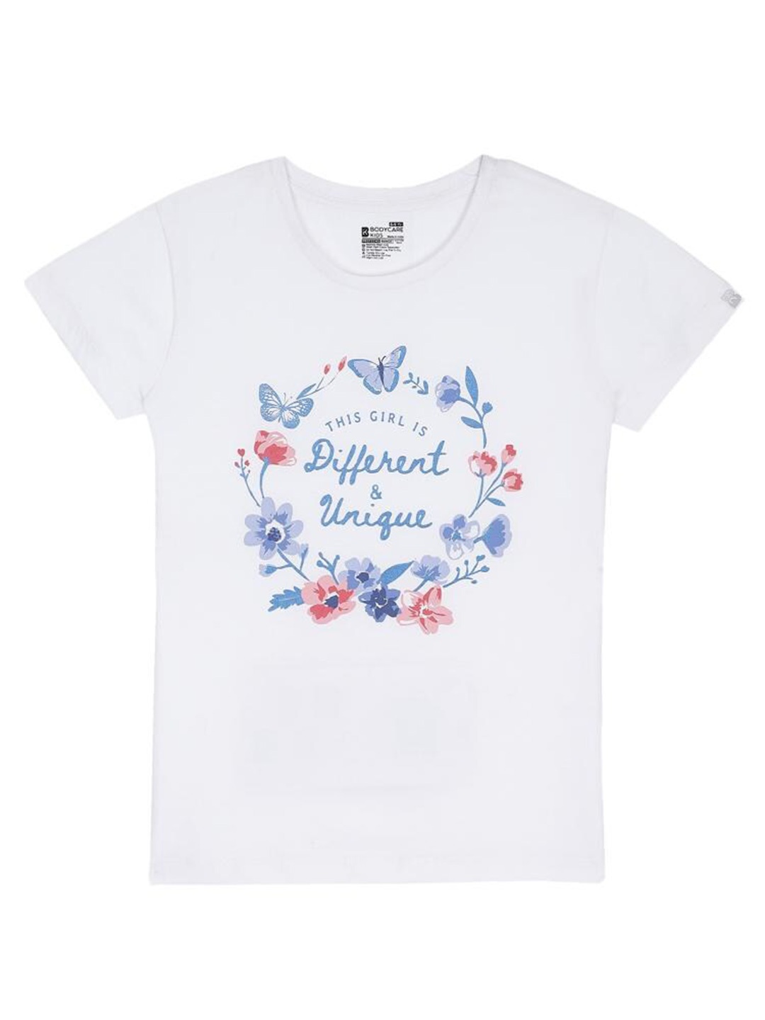 

Bodycare Kids Girls Floral Printed Cotton T-shirt, White
