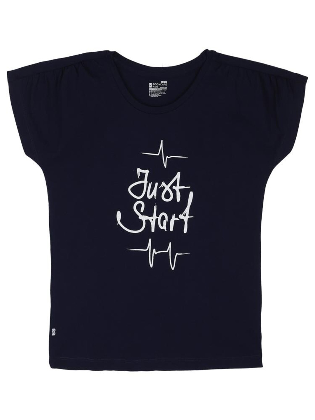 

Bodycare Kids Girls Typography Printed T-shirt, Navy blue