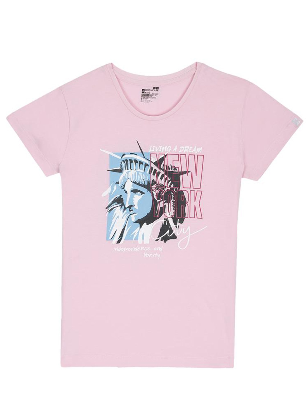 

Bodycare Kids Girls Graphic Printed Cotton T-shirt, Pink