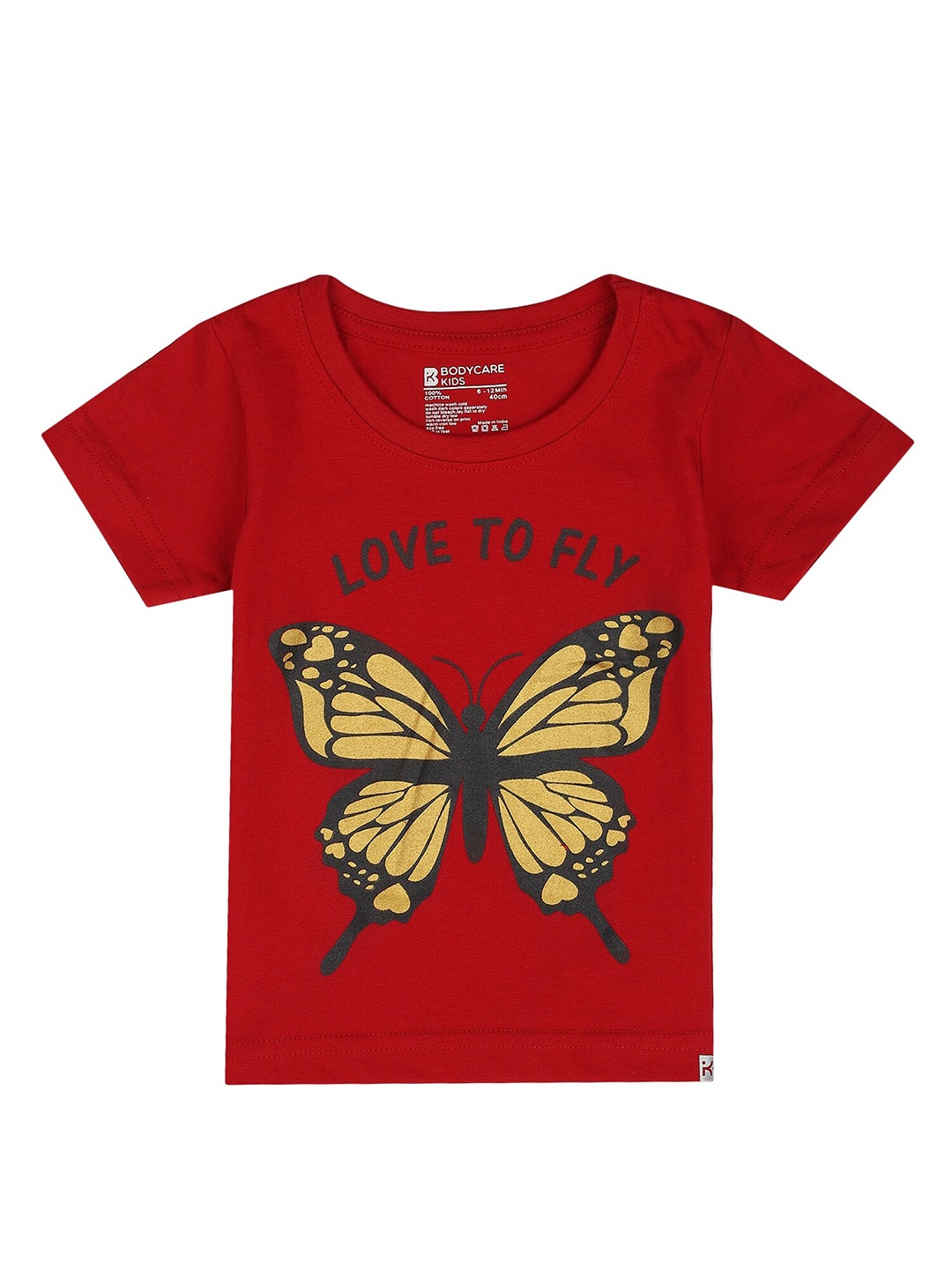 

Bodycare Kids Infants Girls Graphic Printed Cotton T-Shirt, Red