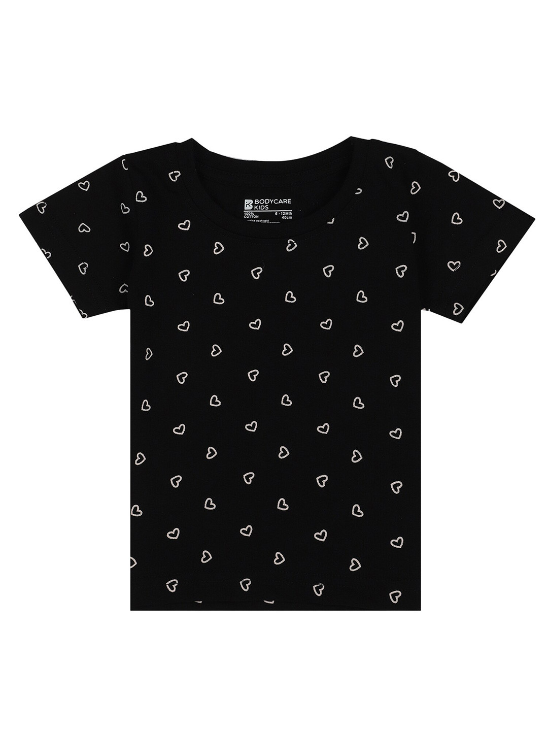 

Bodycare Kids Girls Conversational Printed Cotton T-Shirt, Black