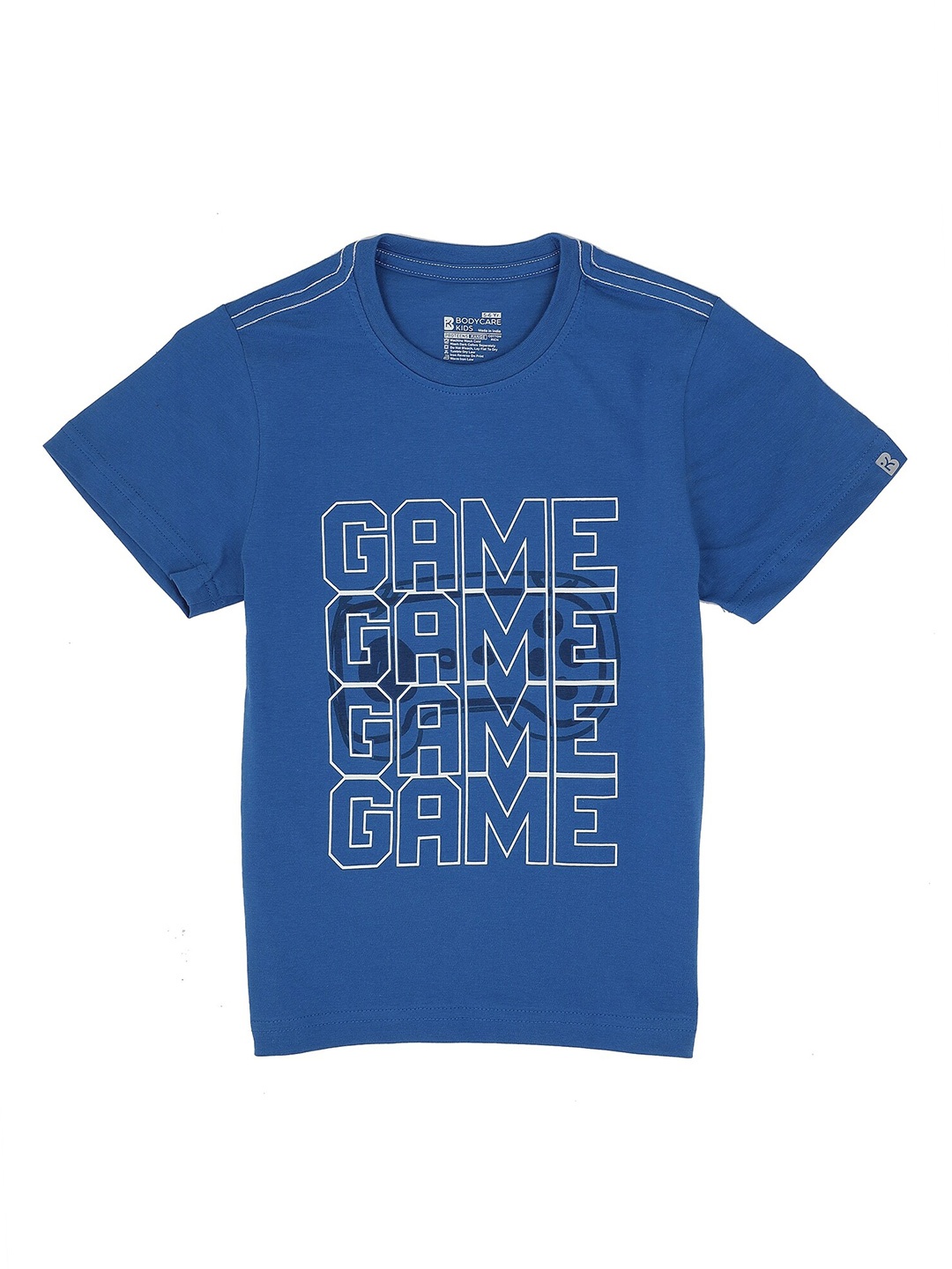 

Bodycare Kids Boys Typography Printed Anti Viral Protection Cotton T-shirt, Blue