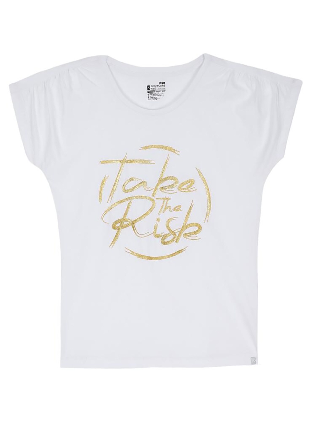

Bodycare Kids Girls Typography Printed Antiviral Cotton T-shirt, White