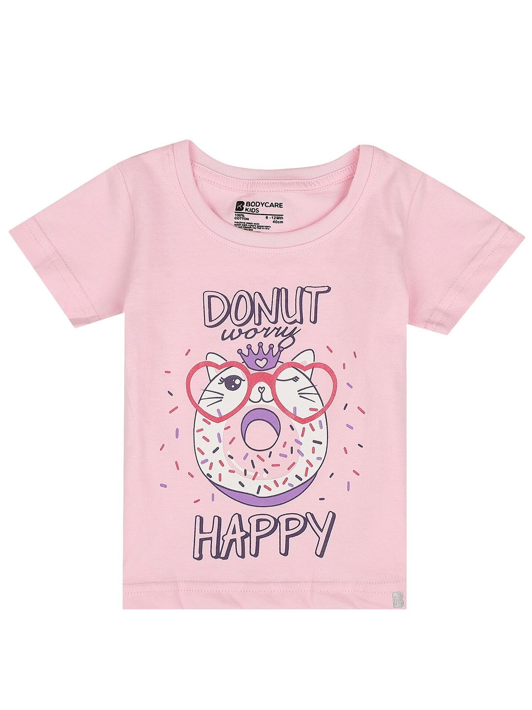 

Bodycare Kids Girls Graphic Printed Anti Viral Protection Cotton T-shirt, Pink