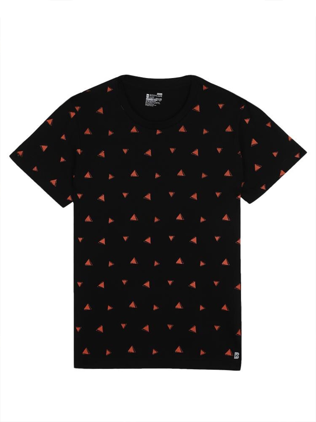 

Bodycare Kids Boys Geometric Printed Antiviral Anti Bacterial Cotton T-shirt, Black