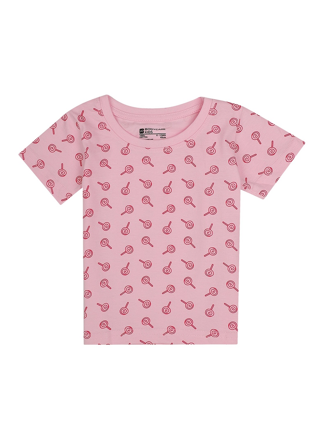 

Bodycare Kids Girls Conversational Printed Antiviral Anti Bacterial Cotton T-shirt, Pink