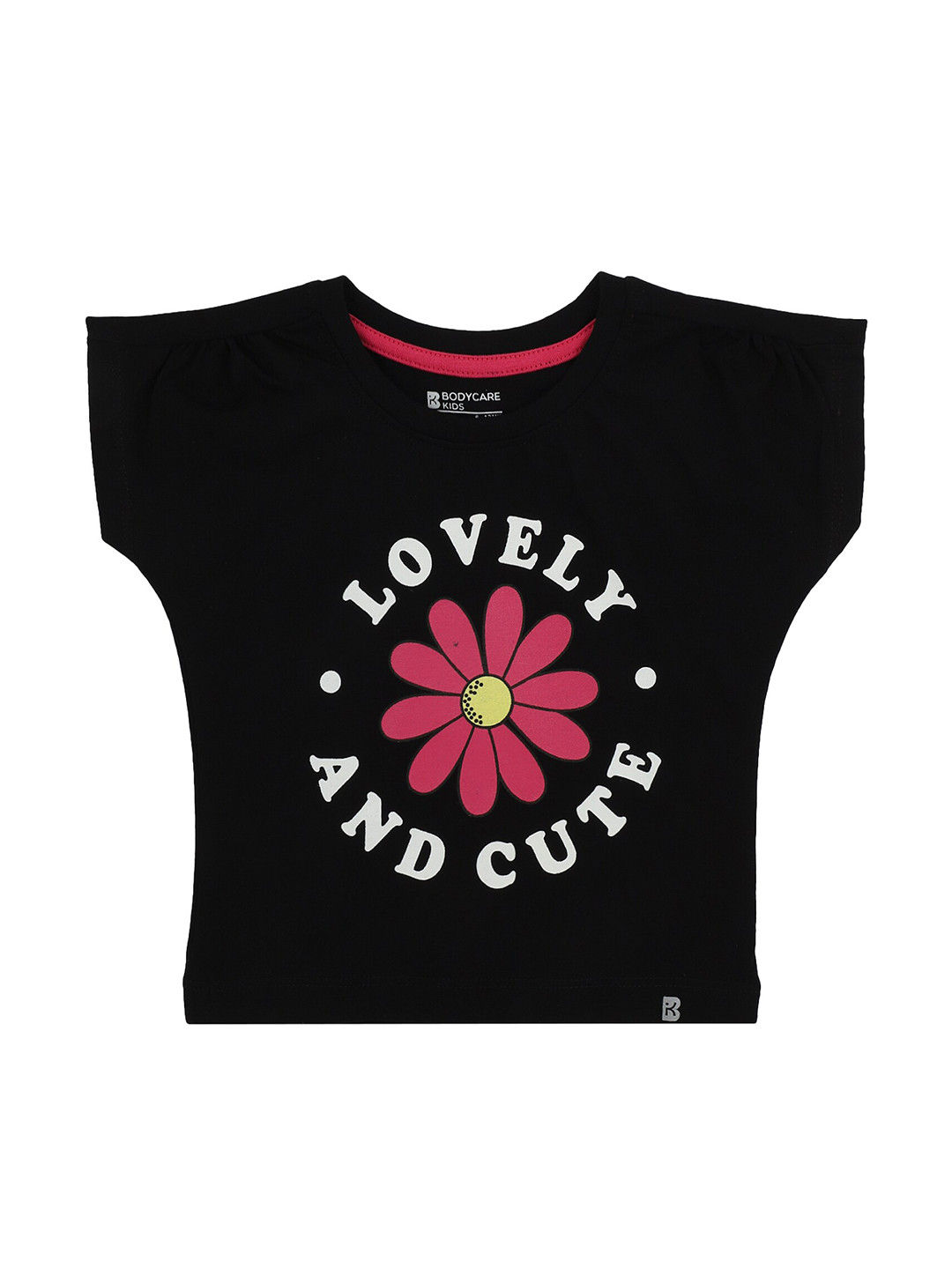 

Bodycare Kids Girls Typography Printed Antiviral Anti Bacterial Cotton T-shirt, Black