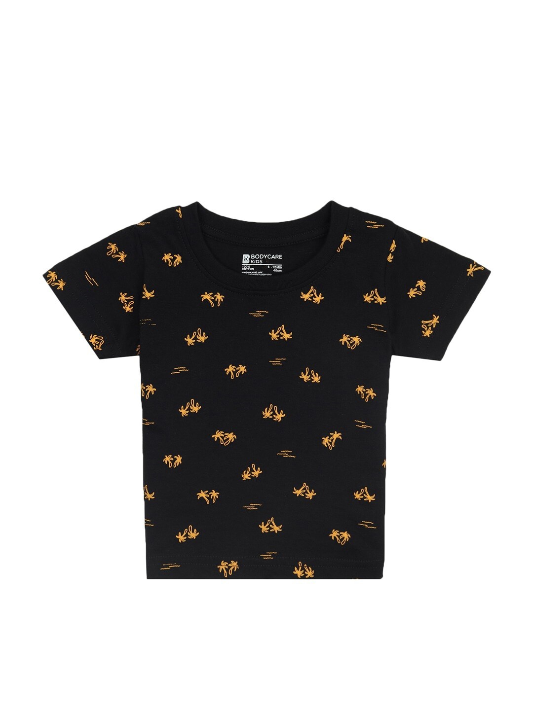 

Bodycare Kids Boys Tropical Printed Antiviral Anti Bacterial Cotton T-shirt, Black