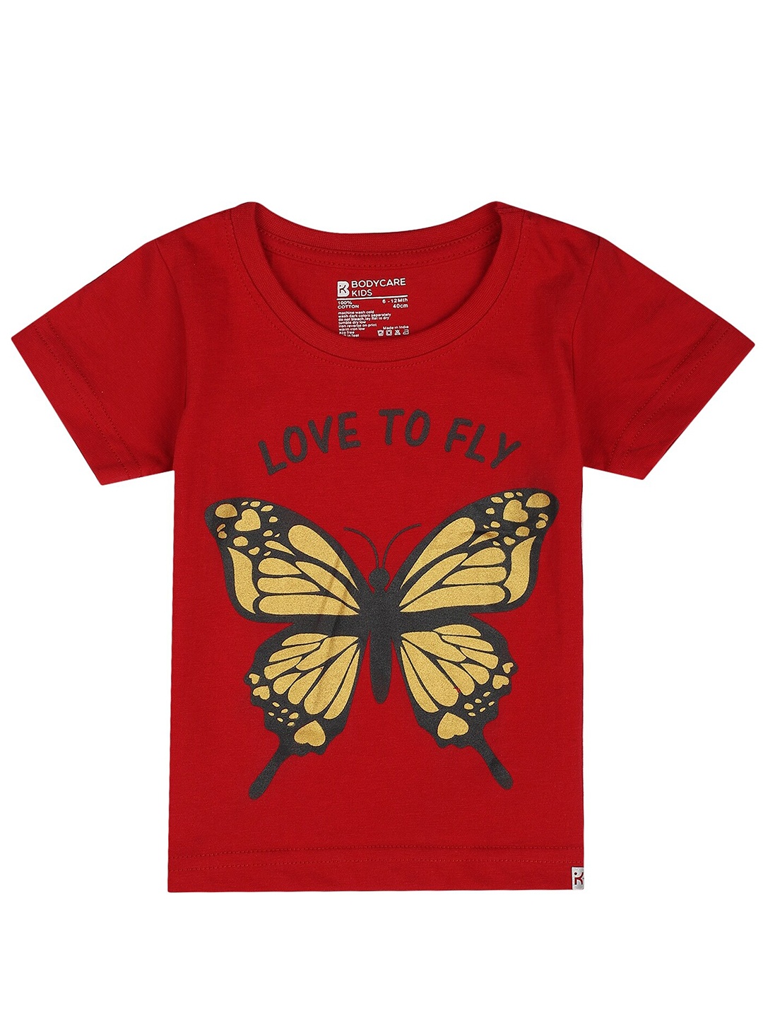 

Bodycare Kids Girls Graphic Printed Cotton T-shirt, Red