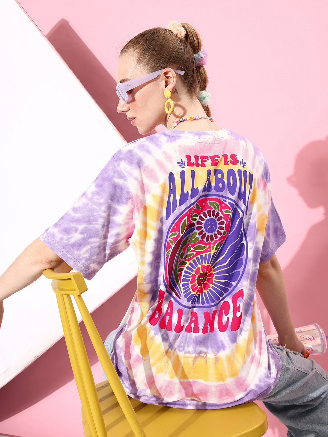 

DILLINGER Women Tie & Dye Graphic Print Oversized T-shirt, Multi