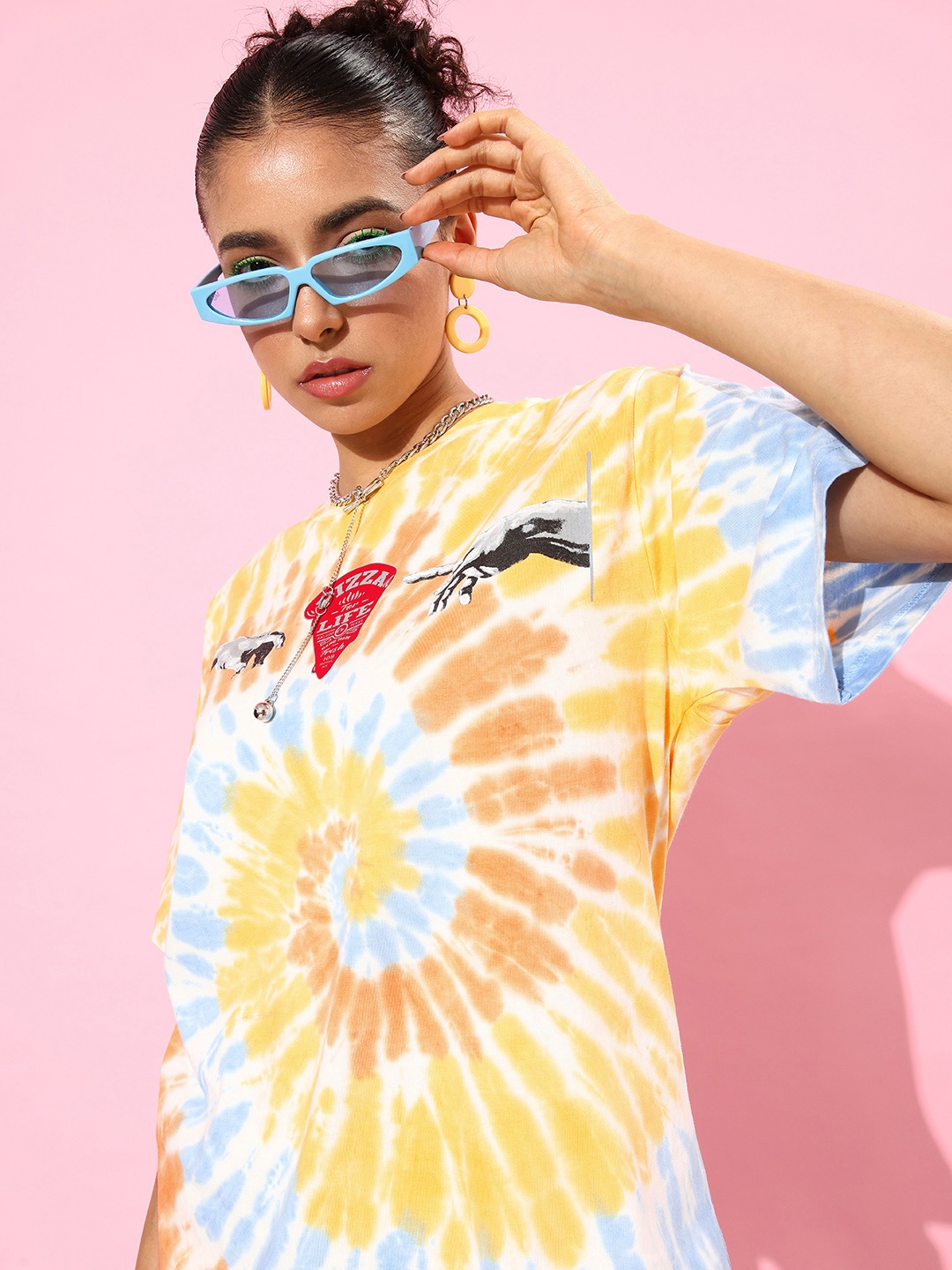 

DILLINGER Women Tie & Dye Graphic Print Oversized T-shirt, Multi