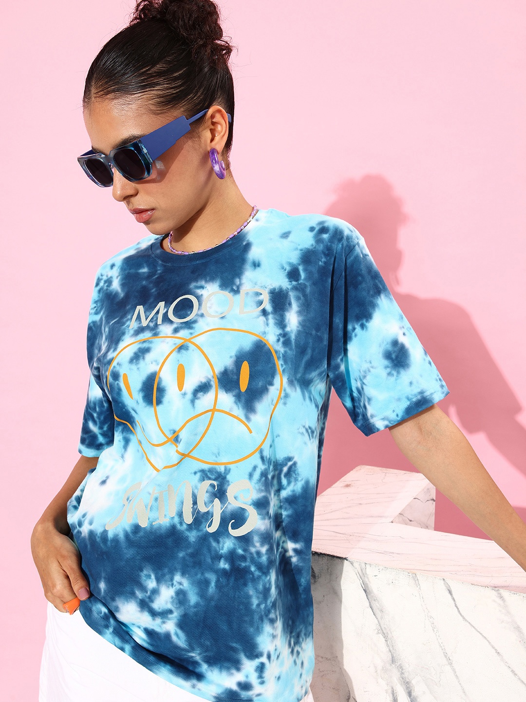 

DILLINGER Women Tie & Dye Graphic Print Oversized T-shirt, Multi