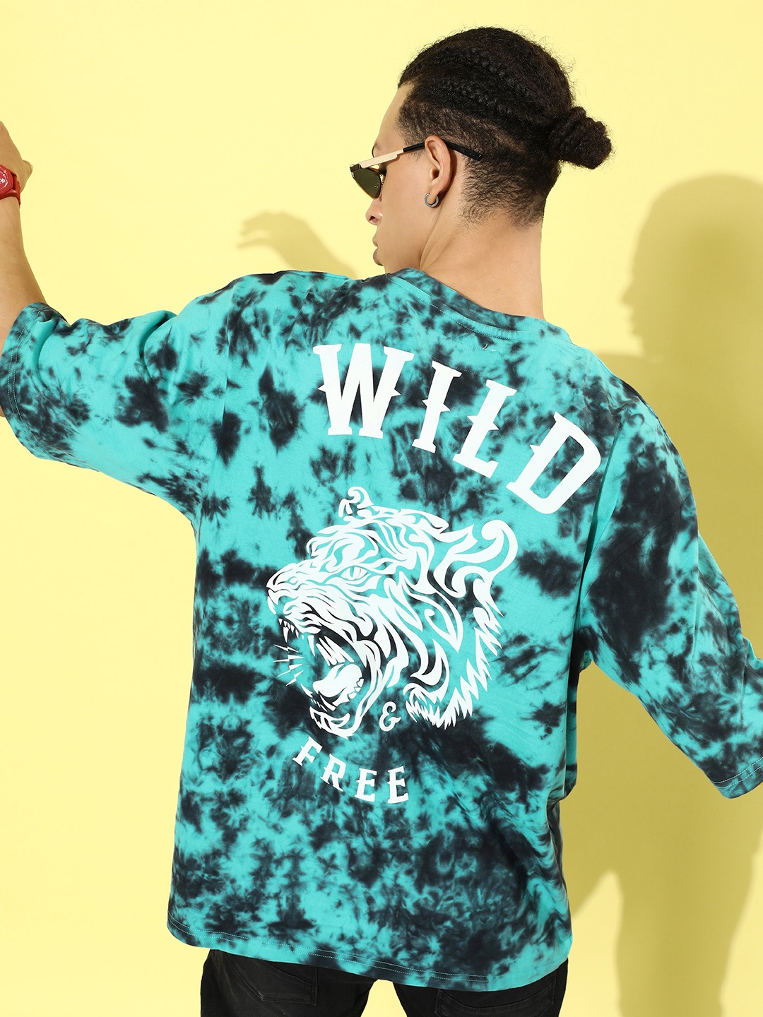 

Difference of Opinion Men Multicoloured Tie & Dye Oversized Pure Cotton Longline T-shirt, Multi