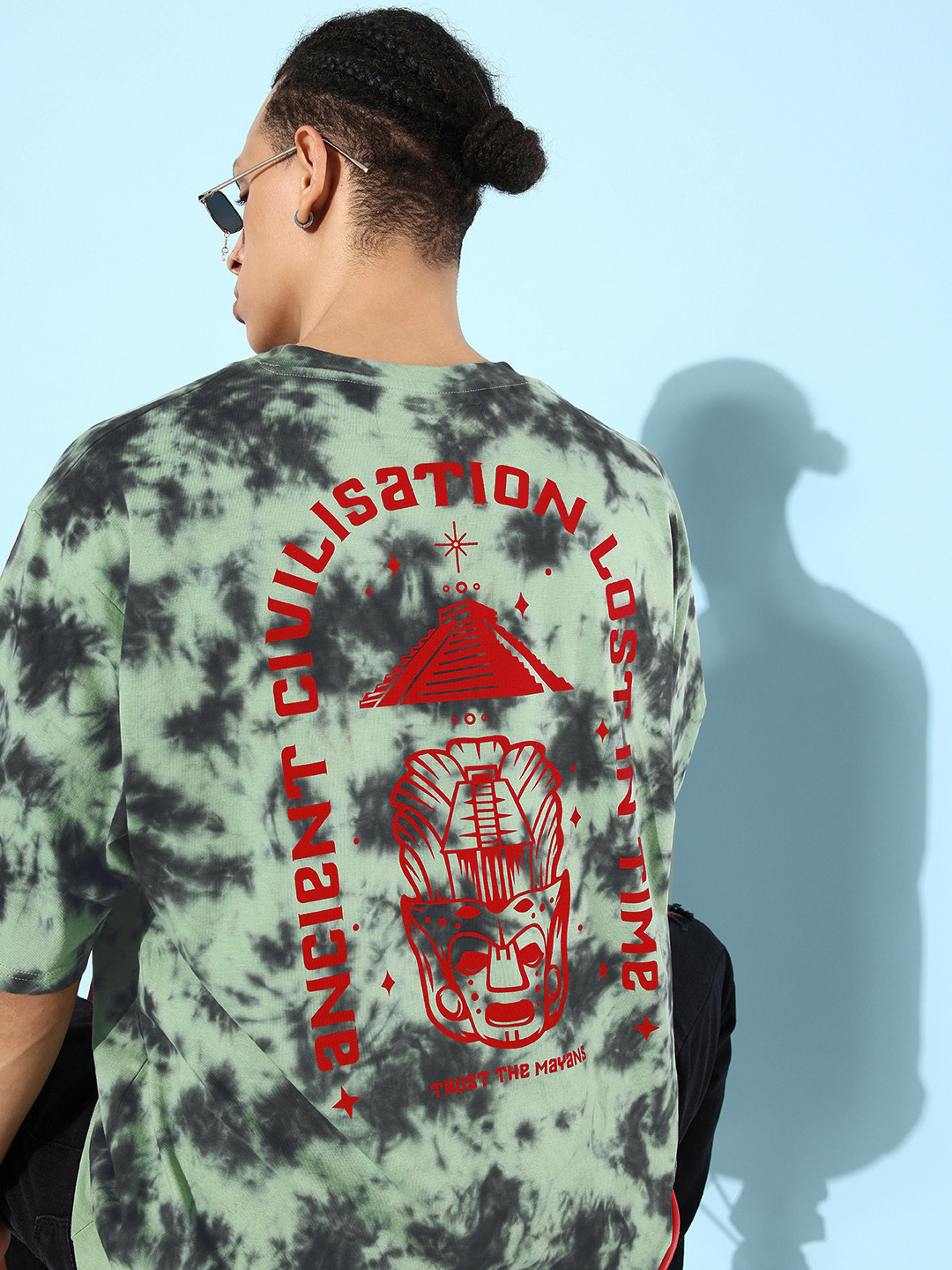 

Difference of Opinion Men Multicoloured Tie & Dye Oversized Pure Cotton Longline T-shirt, Multi