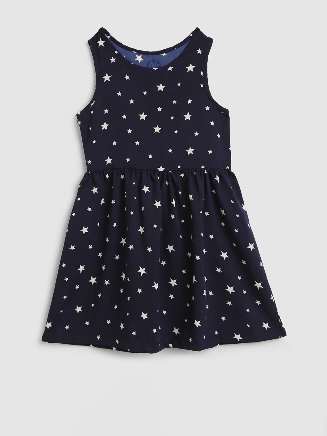 

YK Girls Geometric Printed Cotton Fit & Flare Dress, Blue