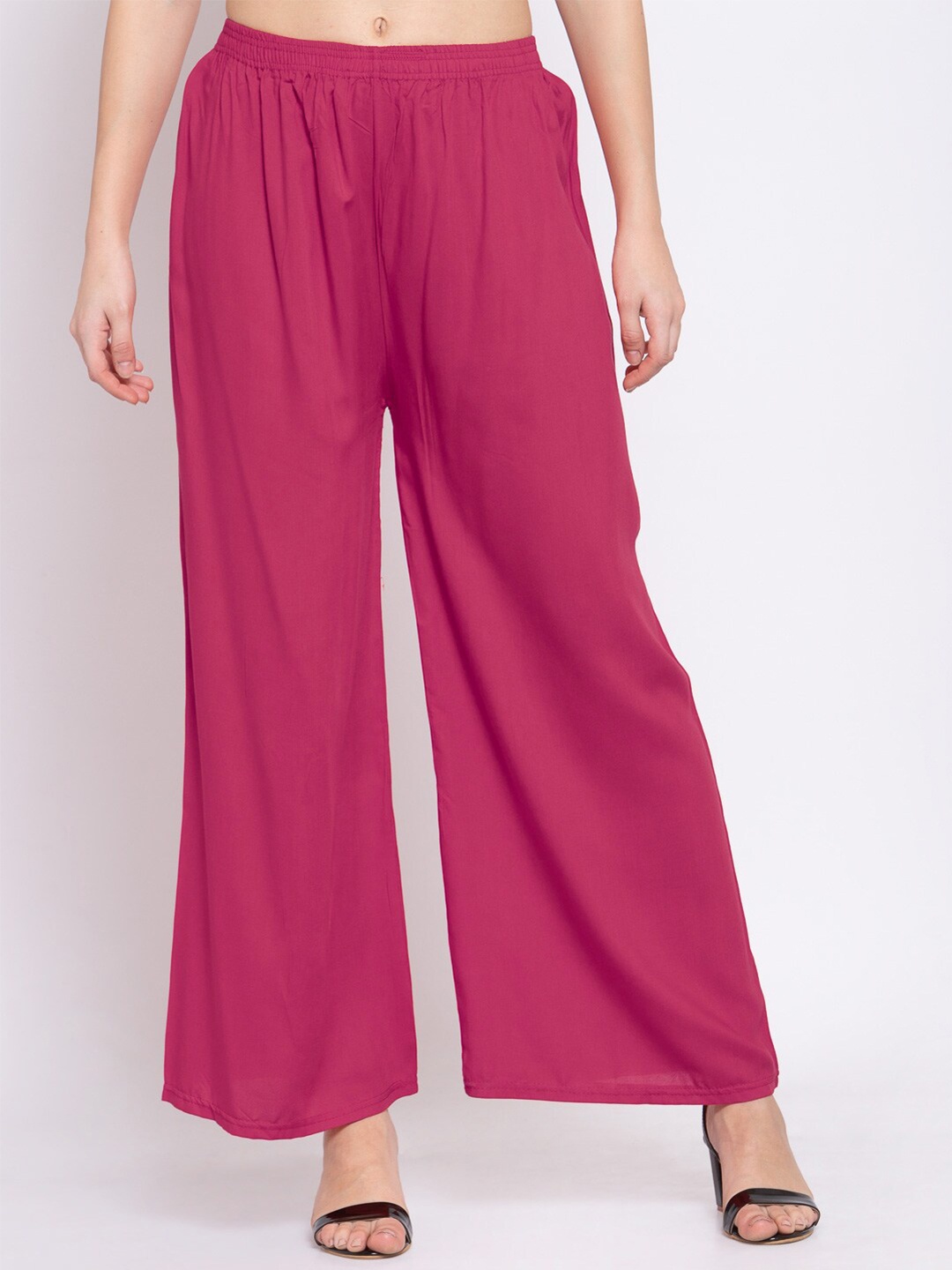 

KLOTTHE Women Wide Leg-Fit Palazzo, Pink