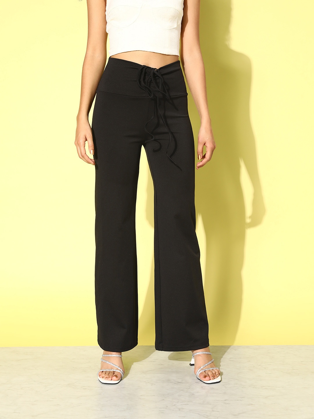 

SASSAFRAS alt-laze Straight Fit High-Rise Trousers, Black