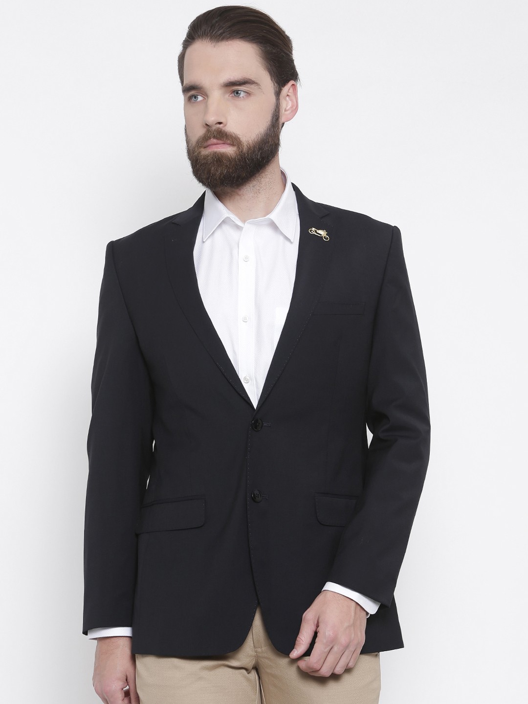 

Park Avenue Navy Slim Fit Single-Breasted Formal Blazer, Blue