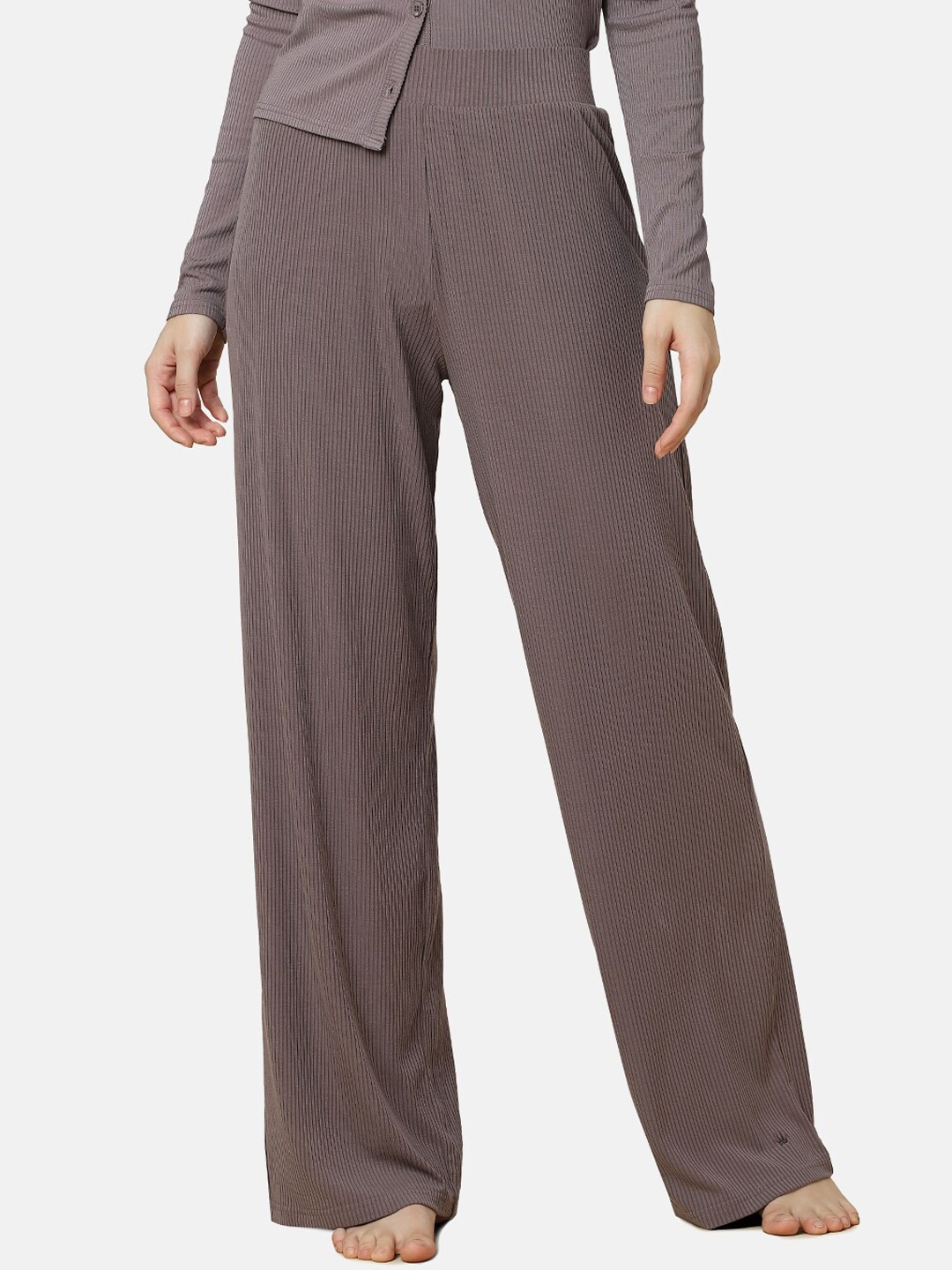 

Triumph Women Ribbed Breathable Thermoregulation Lounge Pants, Grey