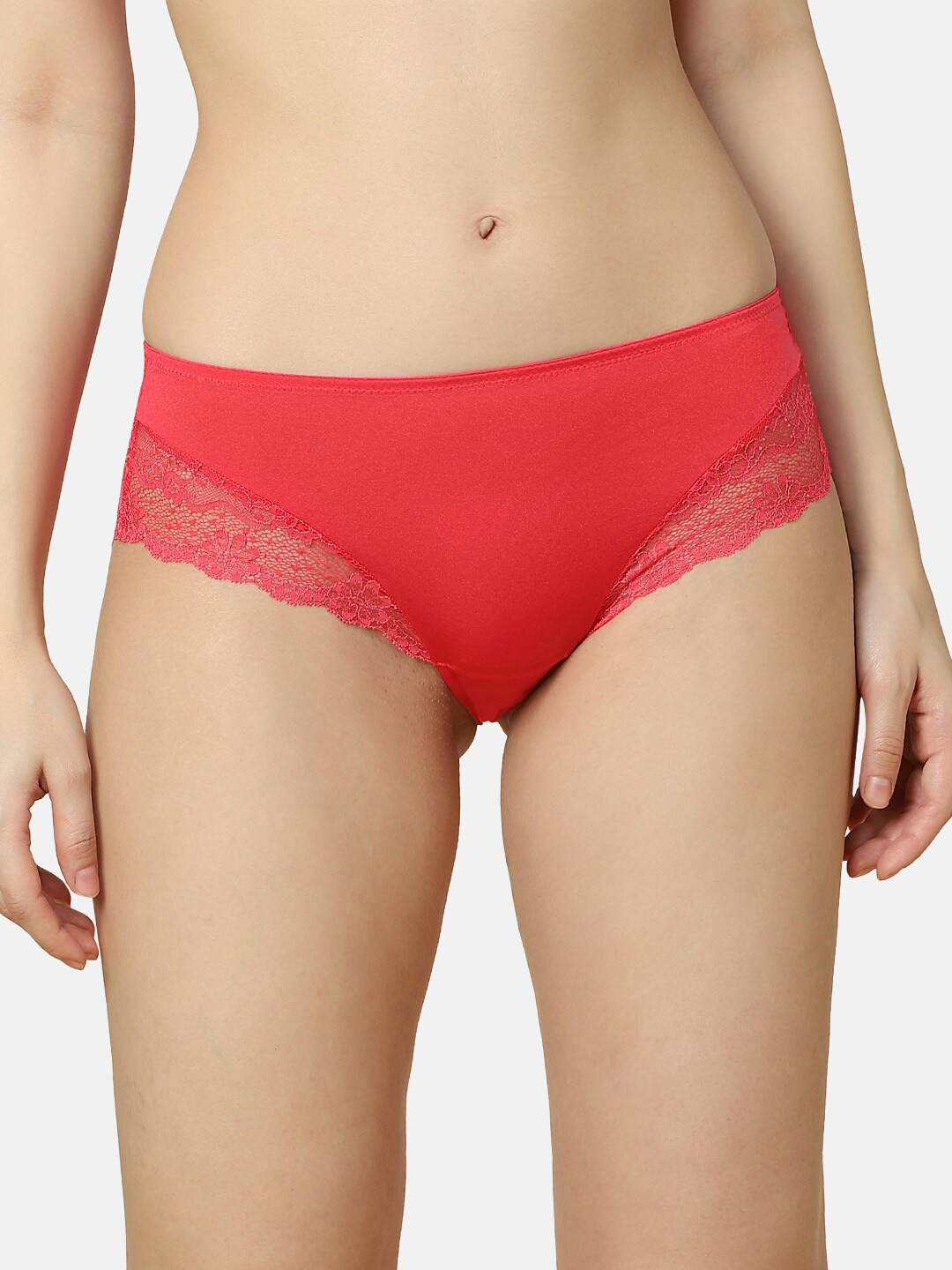 

Triumph Women Mid-Rise Anti-Odour Lace Hipster Briefs, Orange