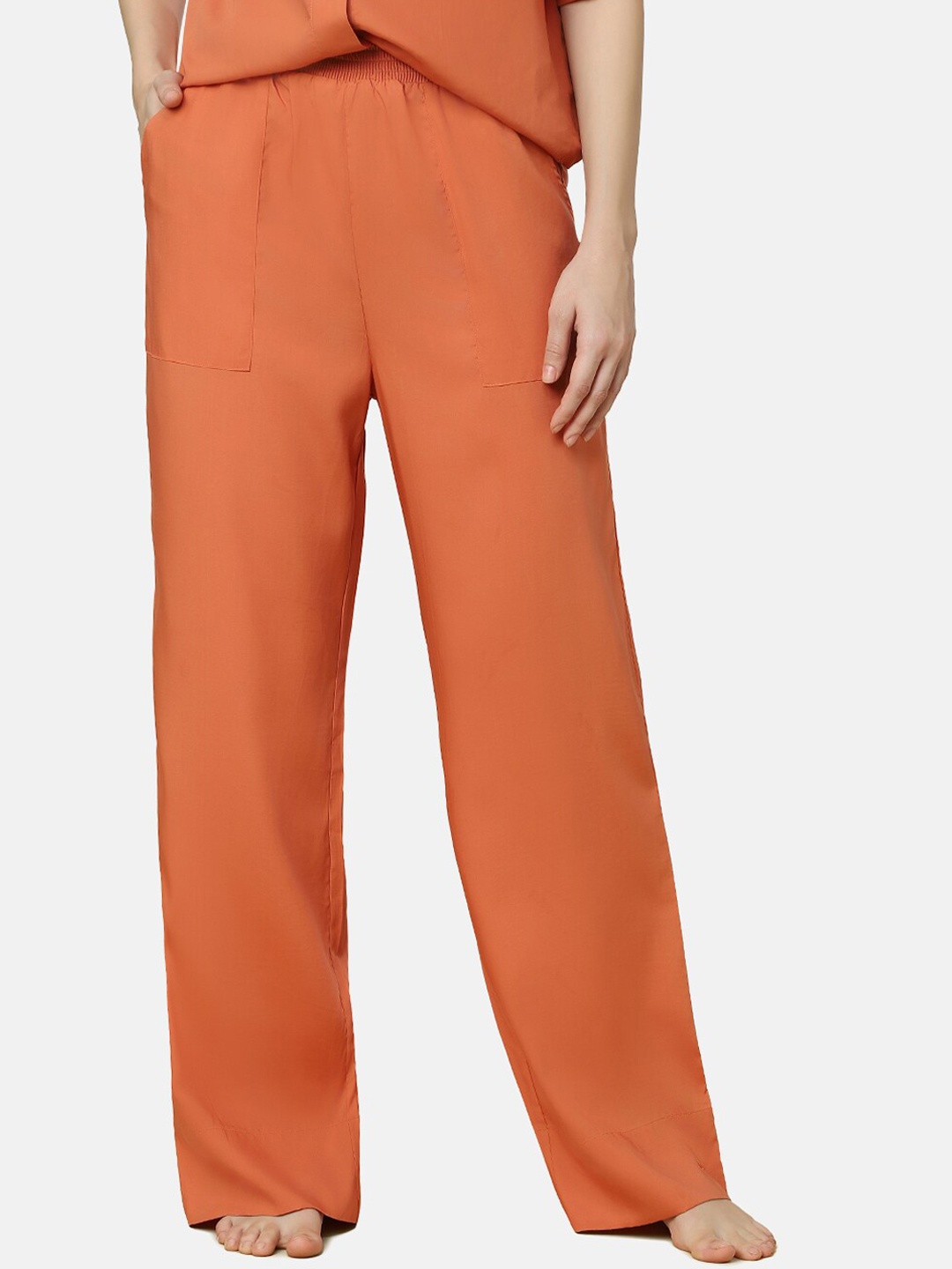 

Triumph Women Self Design Relaxed-Fit Straight Leg Lounge Pant, Orange