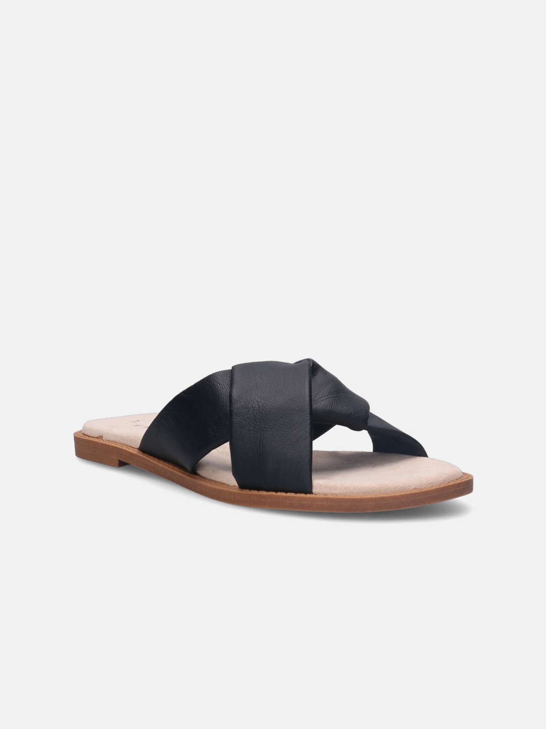 

BAGATT Women Open Toe Slip On Flats, Black