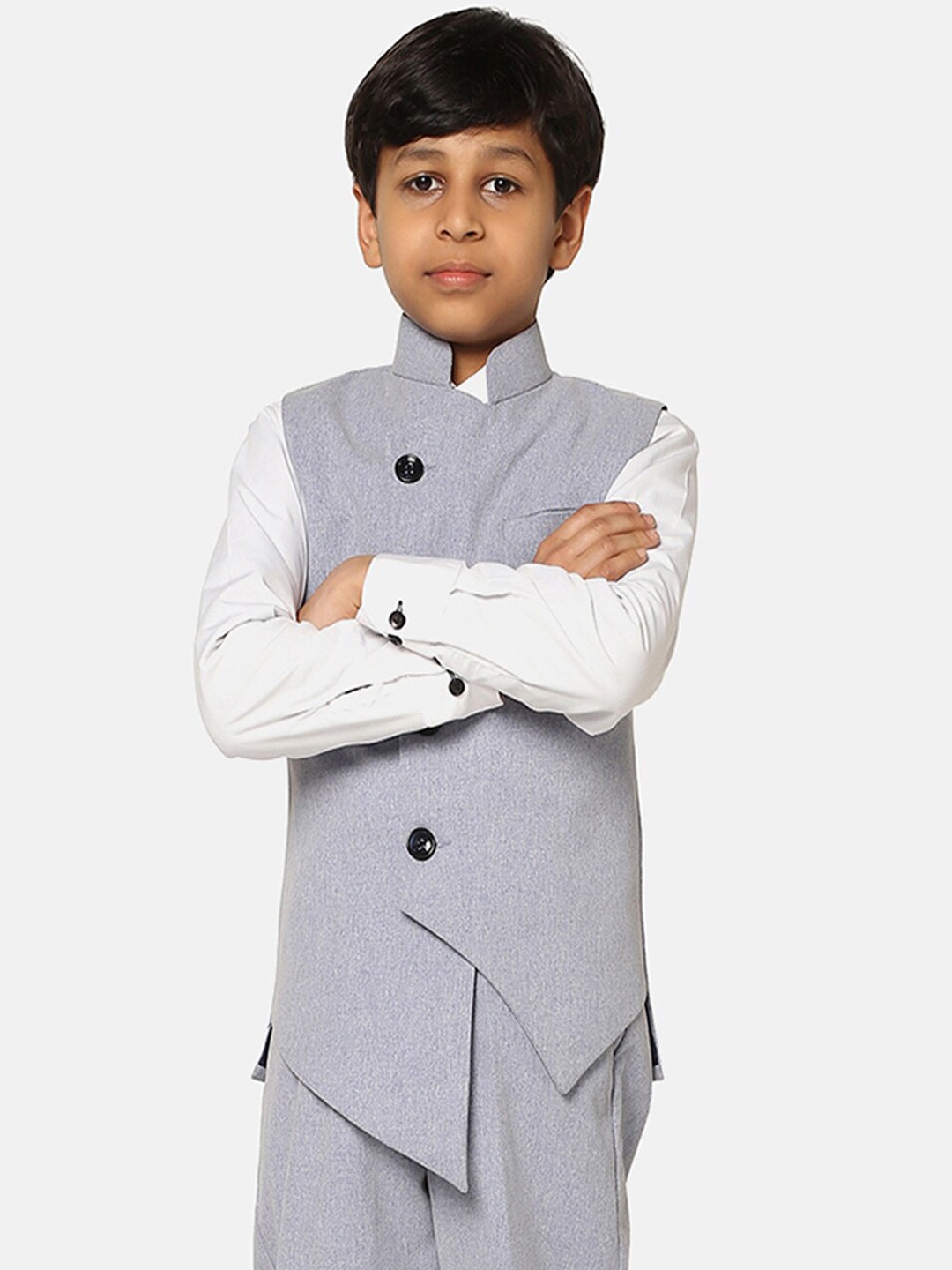 

TAHVO Boys Mandarin Collar Nehru Jackets, Blue