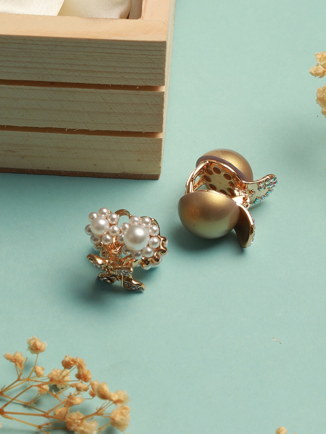 

Jazz and Sizzle Set of 2 Embellished Mini Claw Clips, Gold